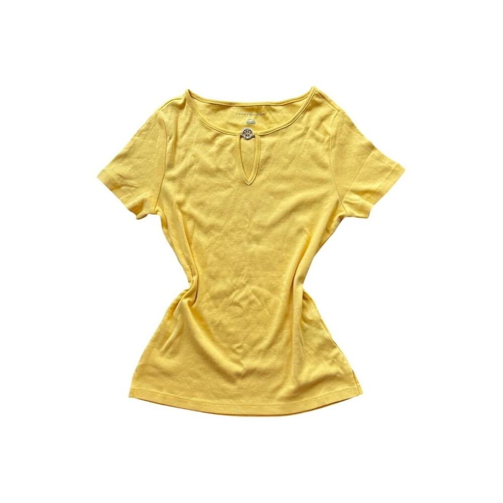 Y2K Tommy Hilfiger Boat Neck Keyhole Tee S Preppy